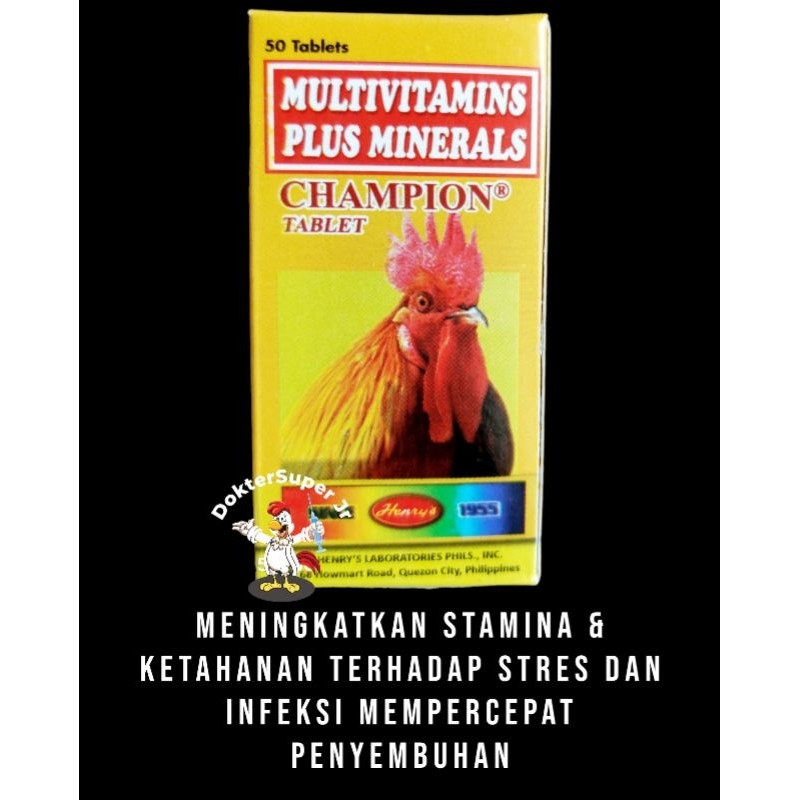NEW CHAMPION Multivitamin obat ayam aduan taji ayam isi 50 pil