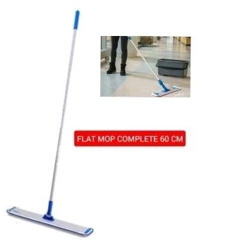 Flat mop set complete 60 cm alat pel import kain microfiber