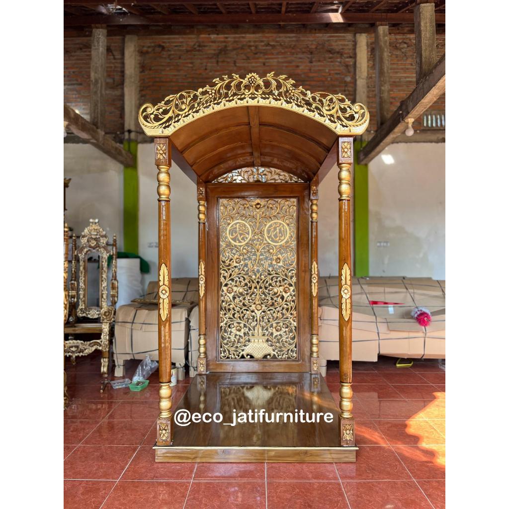 Mihrab Masjid/Tempat Imam Jati Ukiran Jepara Finishing