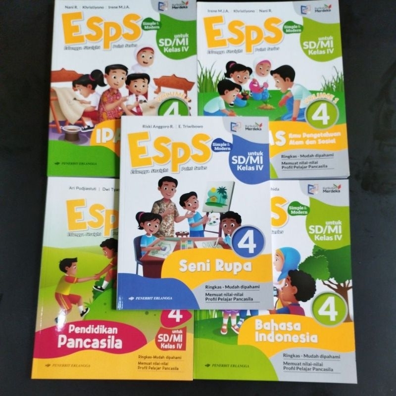 ESPS ERLANGGA KELAS 4 SD, ESPS IPAS VOLUME 1 KELAS 4 SD, ESPS IPAS VOLUME 2 KELAS 4 SD, ESPS PANCASI