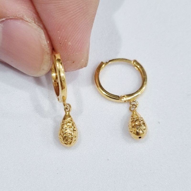 16K / 1.4 gr / 2.3 cm - Anting Emas Klip / Jepit Tetes Batik Kadar 70% 700 - PJ