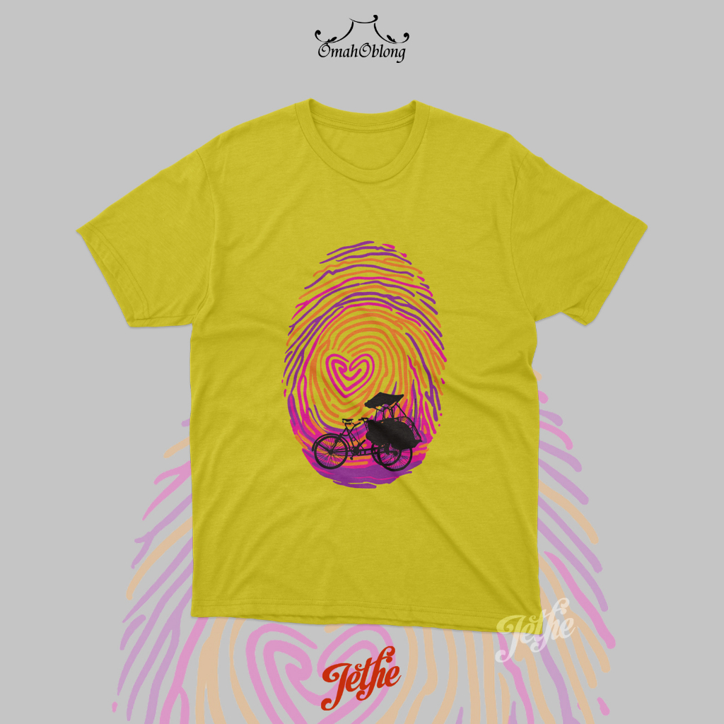 KAOS ANAK Omah Oblong Jogja Seri Jogja T-Shirt 'FINGER PRINT' Kaos Anak Pria Kaos Anak Wanita Soft C