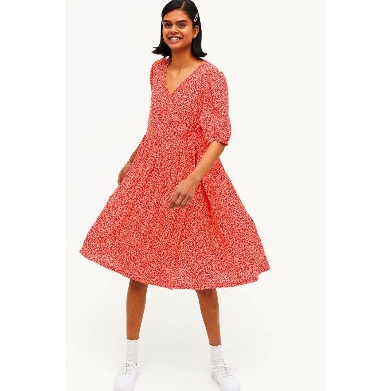 Monki wrap midi dress