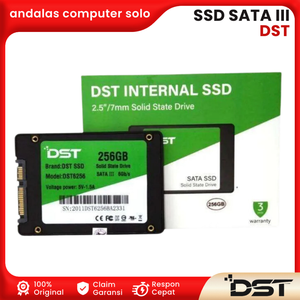 SSD INTERNAL DST 2.5 Sata III 128gb 256gb 512gb 1tb SSD SATA III GARANSI RESMI