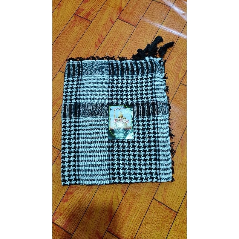 Sorban Al Mina | Sorban tenun | Sorban arab | Sorban hitam putih | Oleh-oleh haji umroh