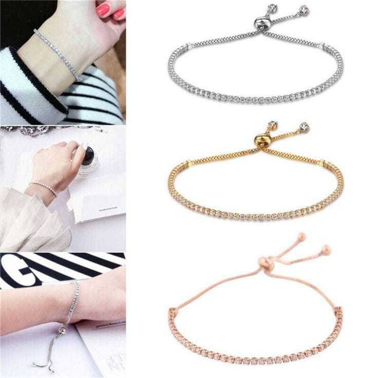EMARTSHOP Gelang Emas Titanium Wanita Gelang Tangan Manik-Manik Gaya Casual  Model Elegant