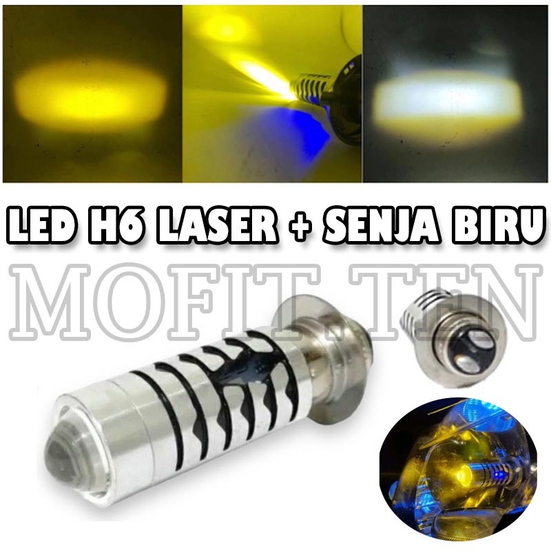 COD LAMPU DEPAN LED MOTOR 2 WARNA LED SOKET H6 SENJA BIRU MOTOR UNIVERSAL