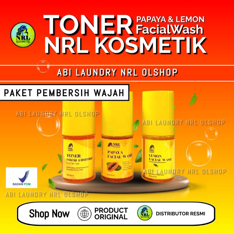 PAKETAN PEMBERSIH WAJAH NRL KOSMETIK ABI LAUNDRY