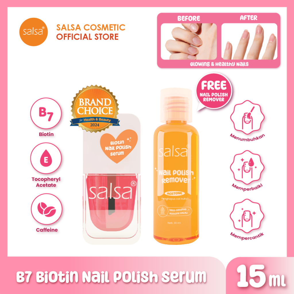 SALSA B7 Biotin Nail Polish Serum - Serum Vitamin Kuku Rusak Rapuh Nail Treatment Penumbuh & Perawat