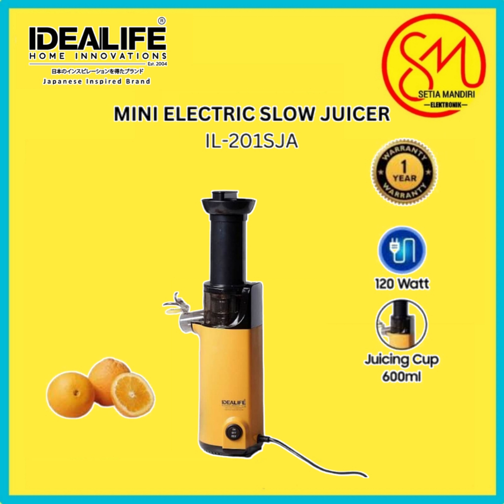 IDEALIFE - Mini Electric Slow Juicer - Pemeras Buah & Sayur Listrik (IL-201SJA)
