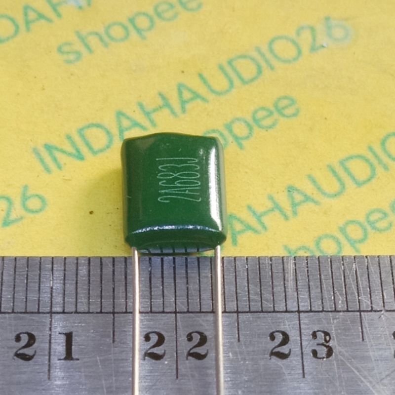 683 100v 7mm 2A683J milar hijau 68n 68nf mylar kapasitor 683j 2a683j