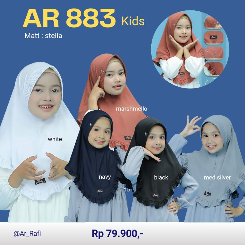 HIJAB KIDS TERBARU HIJAB SEKOLAH AR 883 KIDS ORI ARRAFI