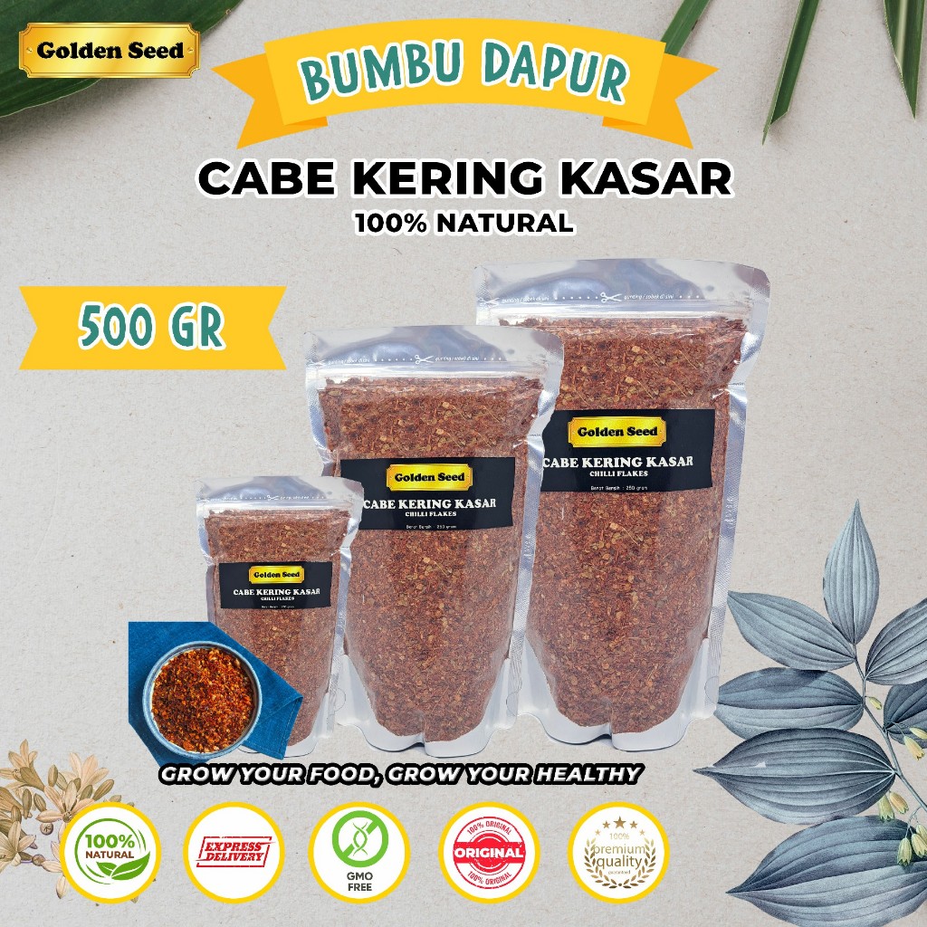 

CABE KERING KASAR 500 GRAM PREMIUM LOKAL ASLI 100% - CHILI FLAKES 500 GR