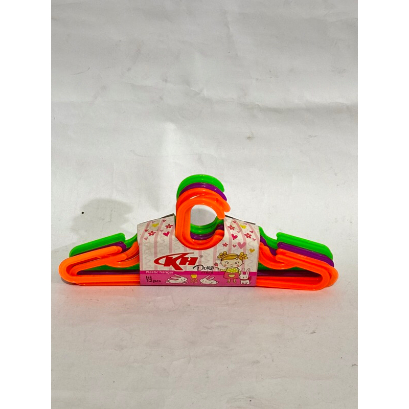 Gantungan baju plastik (12 pcs) hanger baju anak gantungan plastik