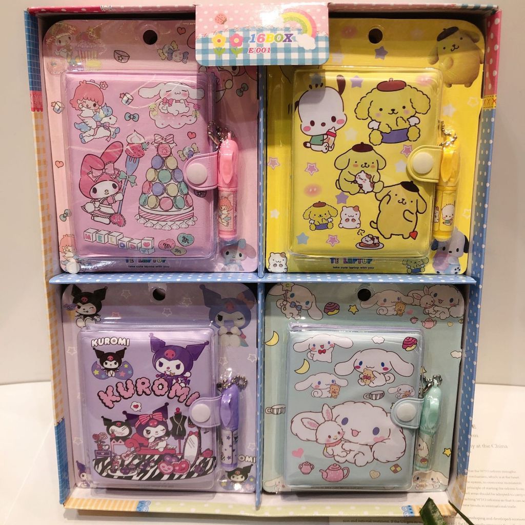 

BUKU MINI DAN PULPEN SET SANRIO KARAKTER KARAKTER CINNAMOROLL MY MELODY KUROMI/POM PURIN.