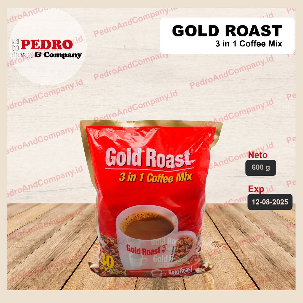 

Gold roast 3 in 1 instant coffee mix cereal 600 gram 30 serving kopi