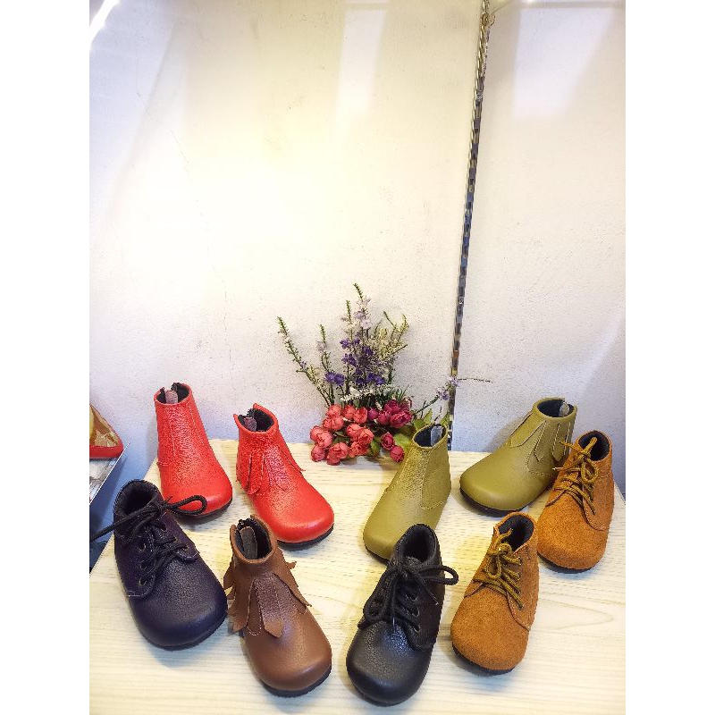 sepatu boot bayi / sepatu kulit sapi anak