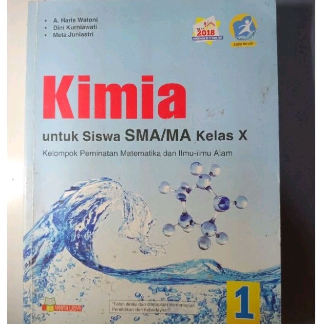 

BUKU BEKAS/BUKU SECOND KIMIA KELAS 10/KELAS 1 SMA/MA KURIKULUM 2013 PENERBIT YRAMA WIDYA