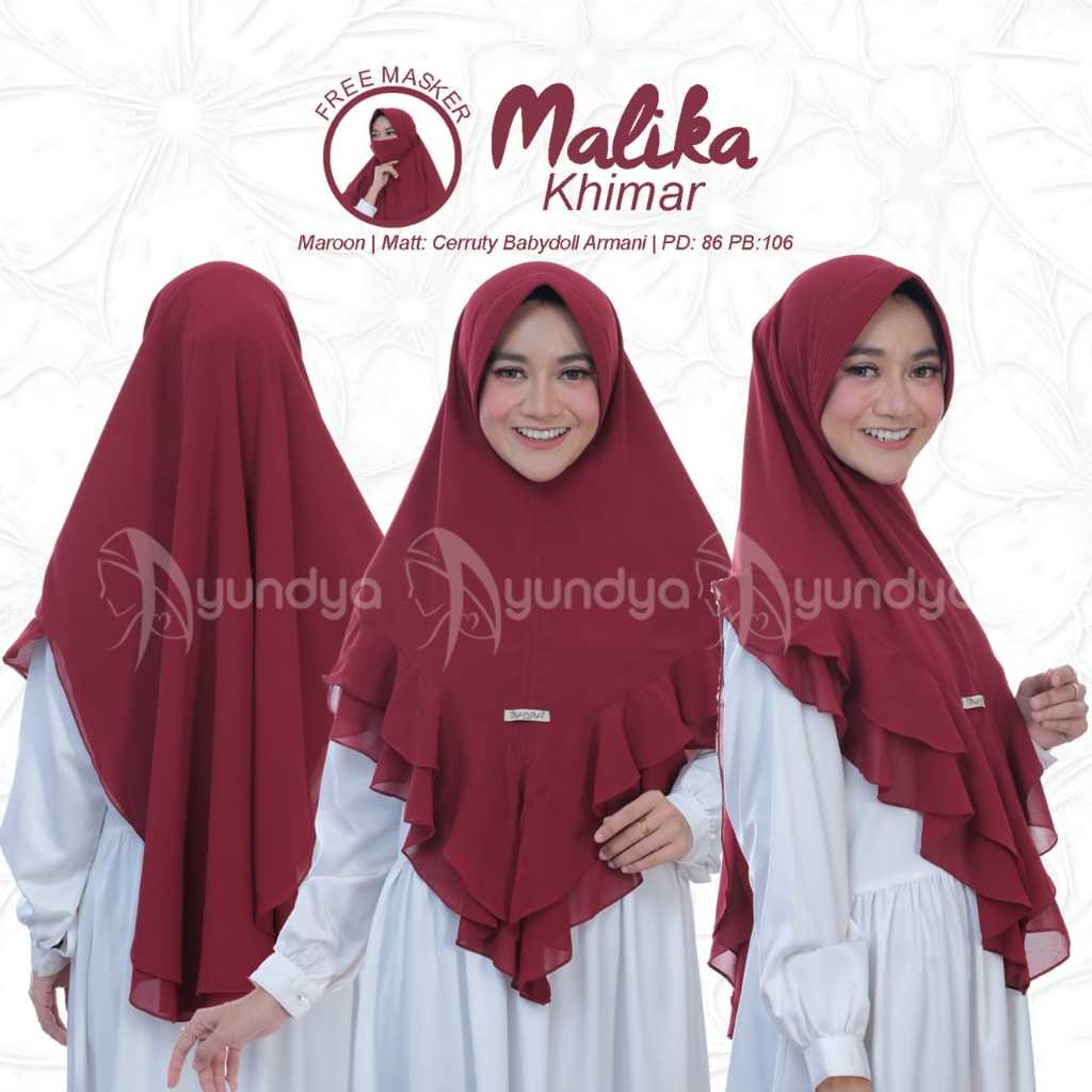 KHIMAR SYARI REMPEL CANTIK/ PET ANTEM/ JILBAB INSTAN/ MALIKA HIJAB