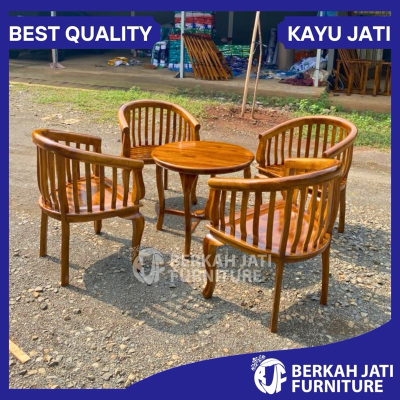 Kursi Teras Betawi Kayu Jati 4 kursi Kualitas Terbaik