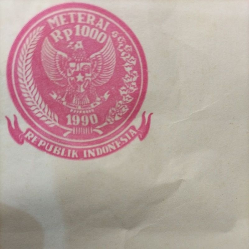 

kertas segel tahun 1990 Rp 1000 double