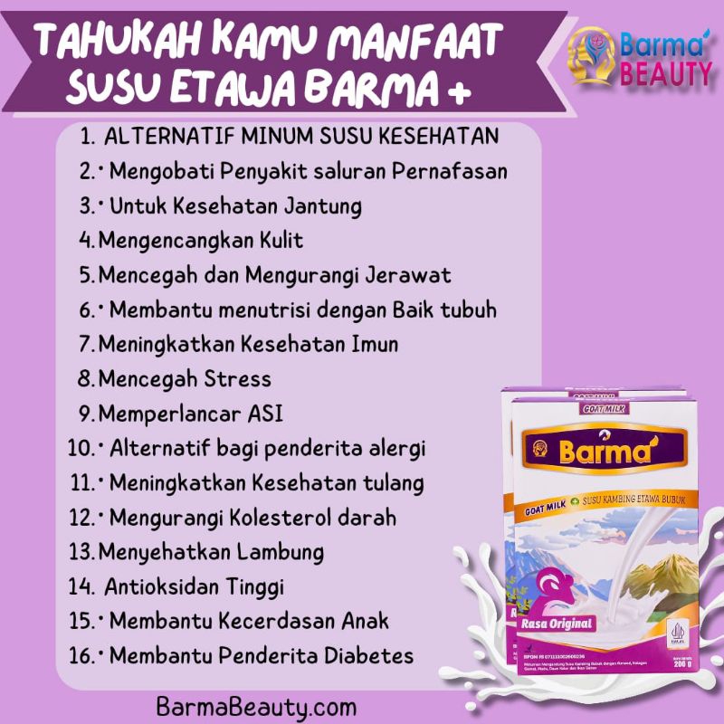 

Goat Milk + Susu Kambing Etawa Bubuk Barma Beauty