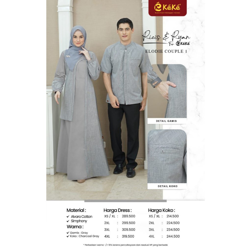 ELODIE COUPLE 01- KEKE BUSANA- KEKE ORIGINAL-BUSANA MUSLIM