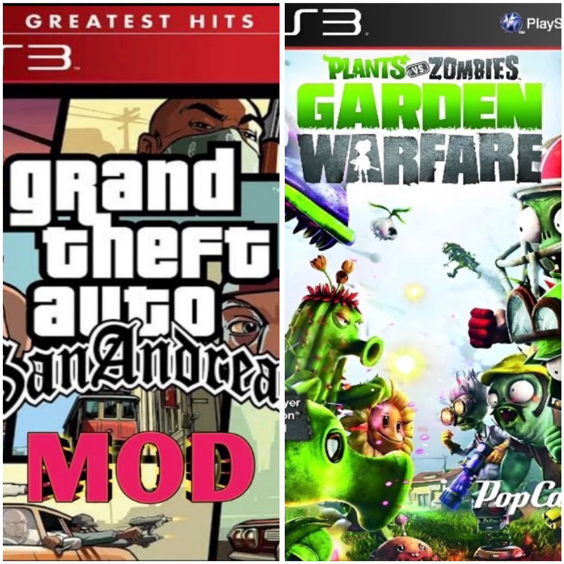 2 Kaset Game PS3 CFW OFW HEN Plants Vs Zombies Garden Warfare & GTA SAN ANDREAS MOD