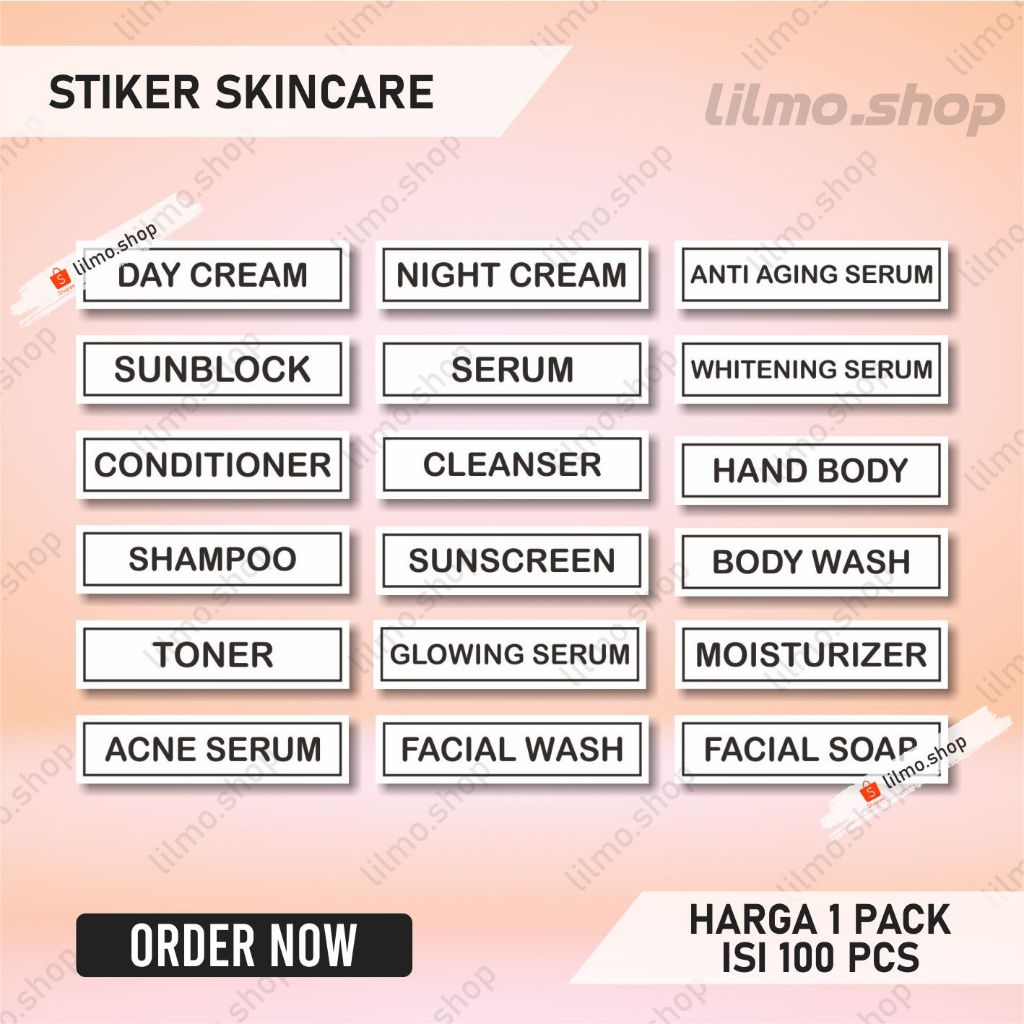 

(1 PACK ISI 100 Pcs) Stiker Pot Cream, Stiker Skincare