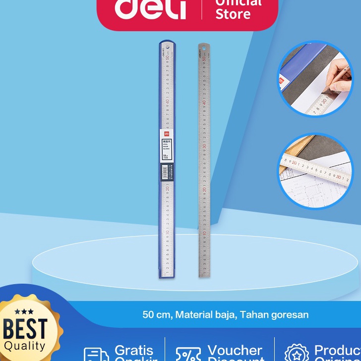 

PAKET HEMAT Deli 8464 Drafting Ruler Penggaris Steel 5cm