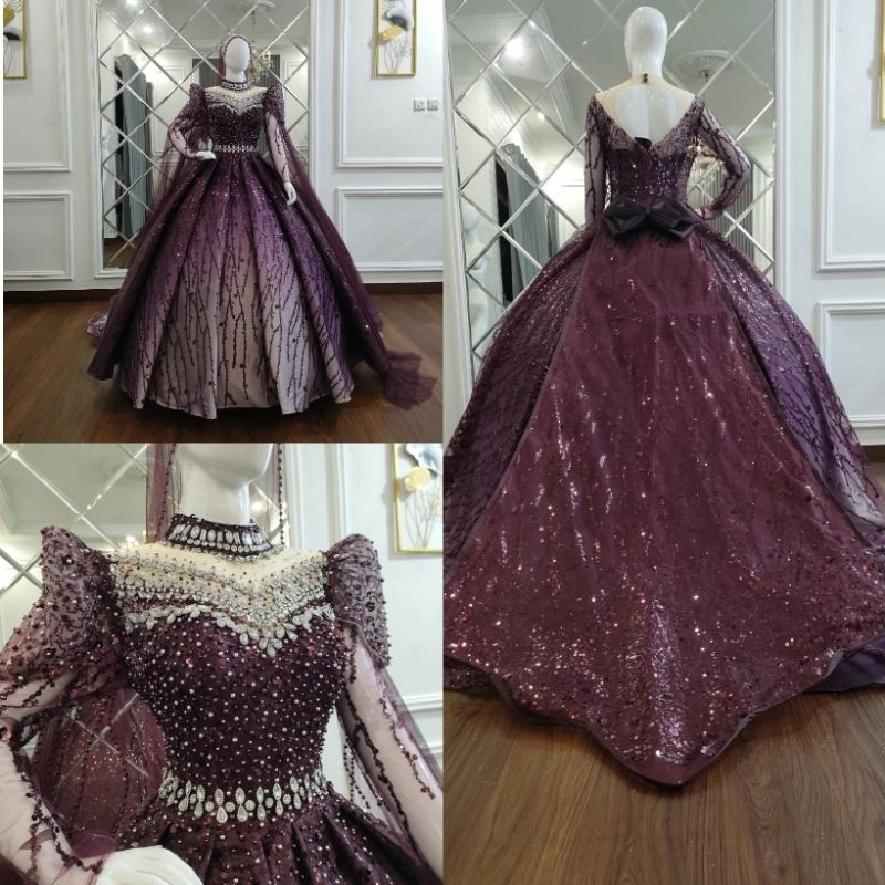gaun pengantin // gaun pengantin mewah elegan // gaun pengantin gradasi warna