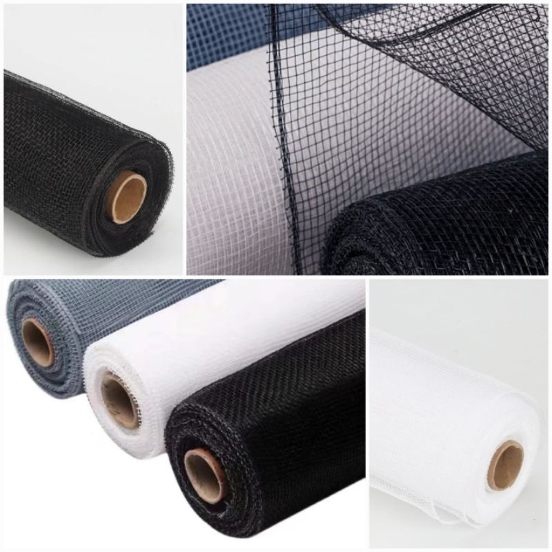 

(1 Roll) Pollynet Flower Wrap Magelang Floral Wrapping Mesh Black amd White Murah