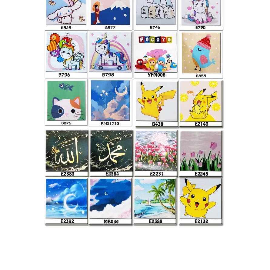 

SPESIAL METH PAINTING BY NUMBERS 2X2 PONY CINNAMOROLL SUMIKKO GURASI PIKACHU KALIGRAFI VIEW CUTE LUCU PAINT MEWARNAI PEMANDANGAN