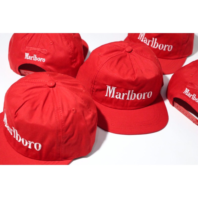 TOPI BORDIR Marl-boro pepsi cola Bordir VINTAGE Caps  merah.Six panel vintage marl-boro bordir.snapb