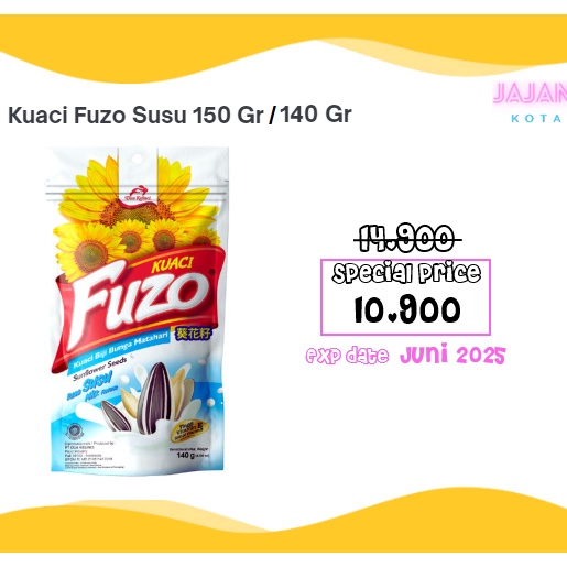 

PRODUK UNGGULAN Dua Kelinci Kuaci FUZO Susu 15 gram 14 gram