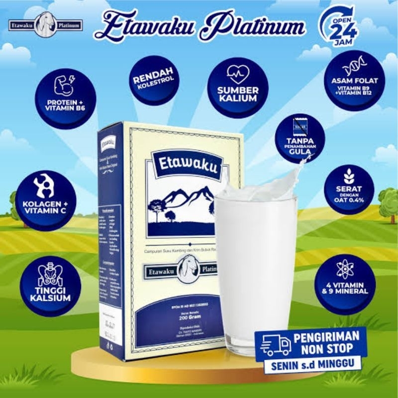 

Etawaku Platinum Susu Kambing Etawa UntukNyeriTulangSendidan Sesak 1 Box