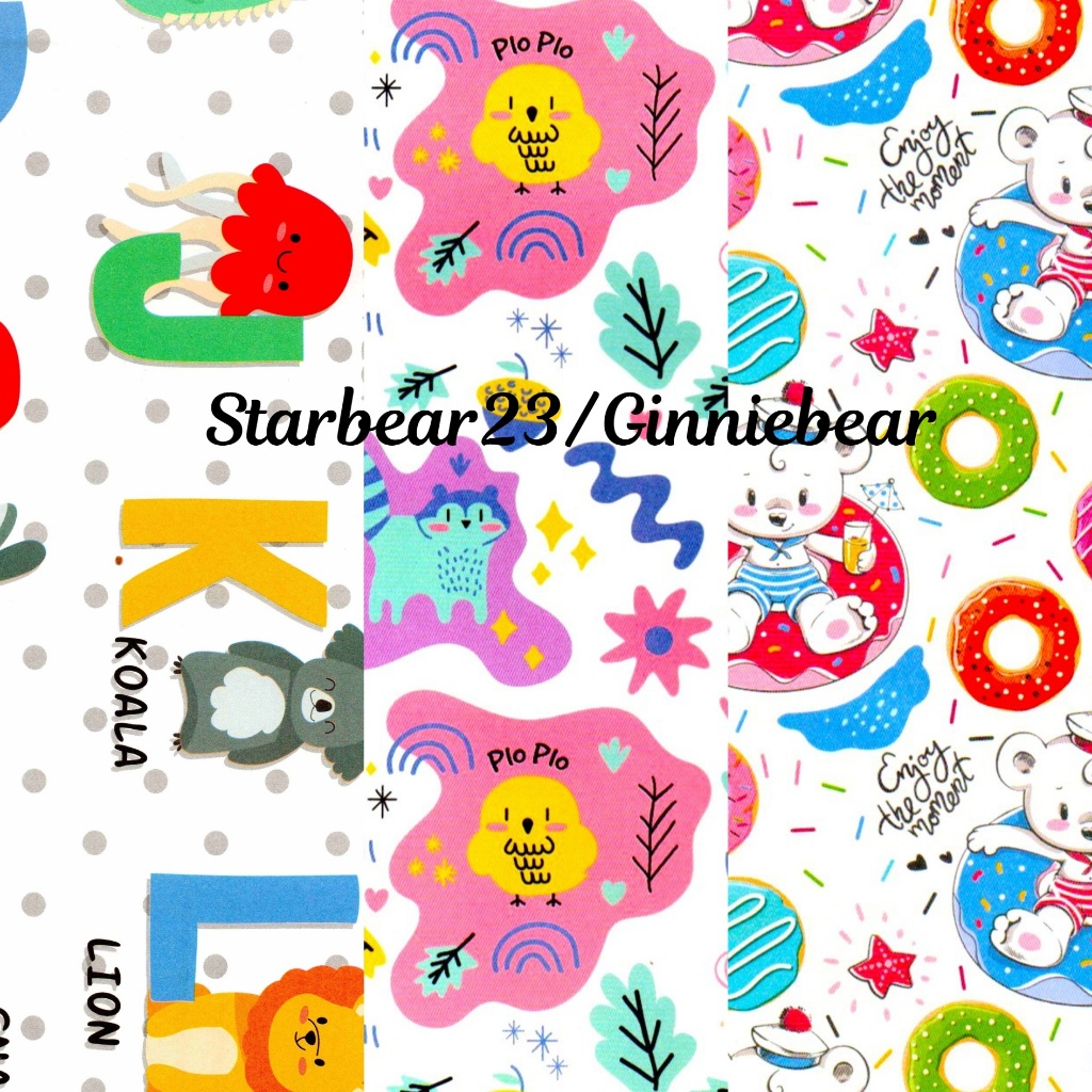 

kertas kado doff teddybear donat in
