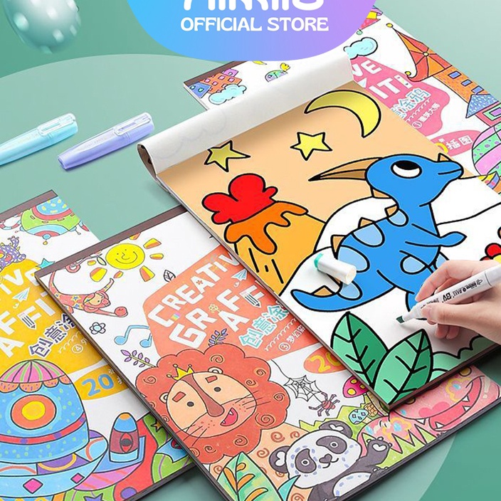 

NEW PROMO READY Aimilo Buku Gambar Mewarnai Anak Buku Grafiti Anak Siswa TK SD Belajar Mewarnai Sketchbook