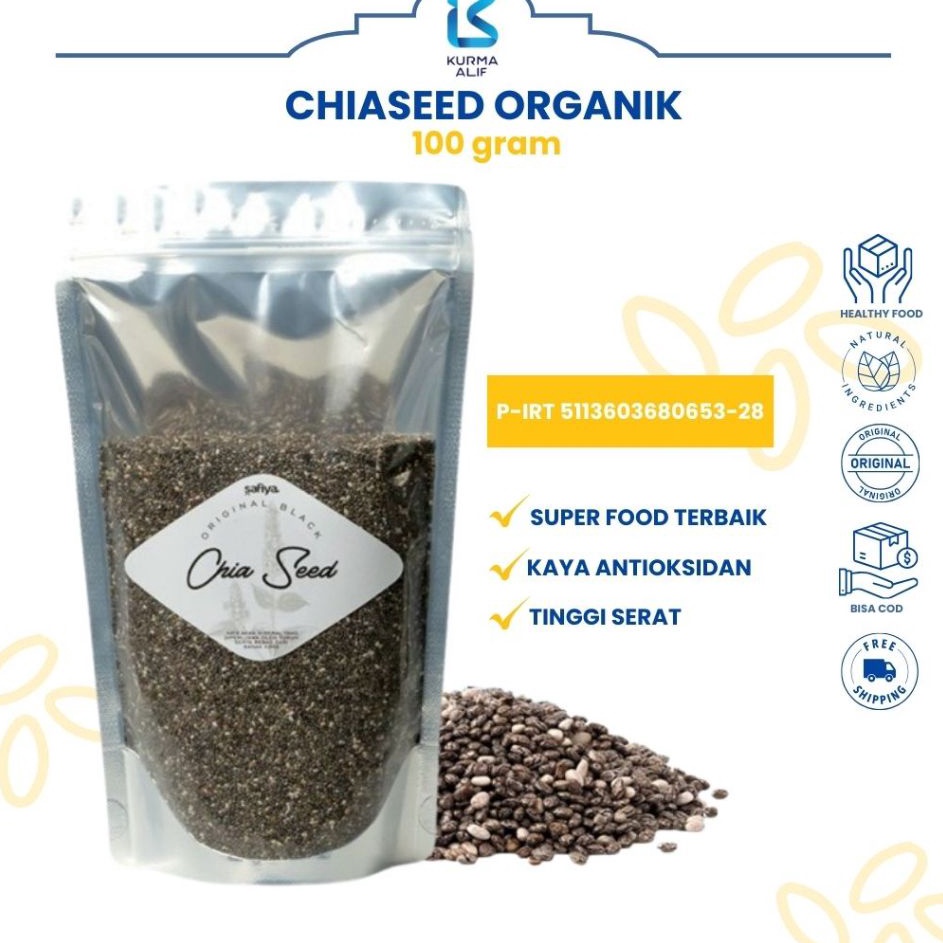 

NEWPRODUCT Organic Black Chia Seed 1 Gram Premium Biji Chiaseed Original