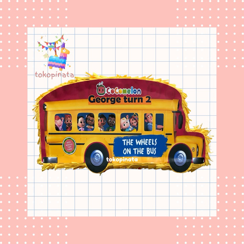 Pinata Bus Cocomelon / Pinata Pukul Cocomelon Bus / Pinata Bis Sekola Cocomelon / Pinata Mobil Bus C