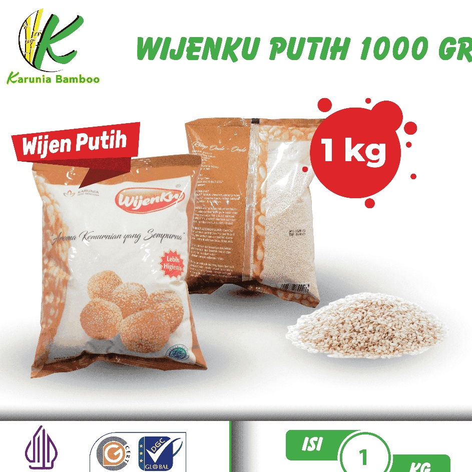 

STAR Biji Wijen putih India WIJENKUsesame seeds super premium 1gram wijen putih 1 kg