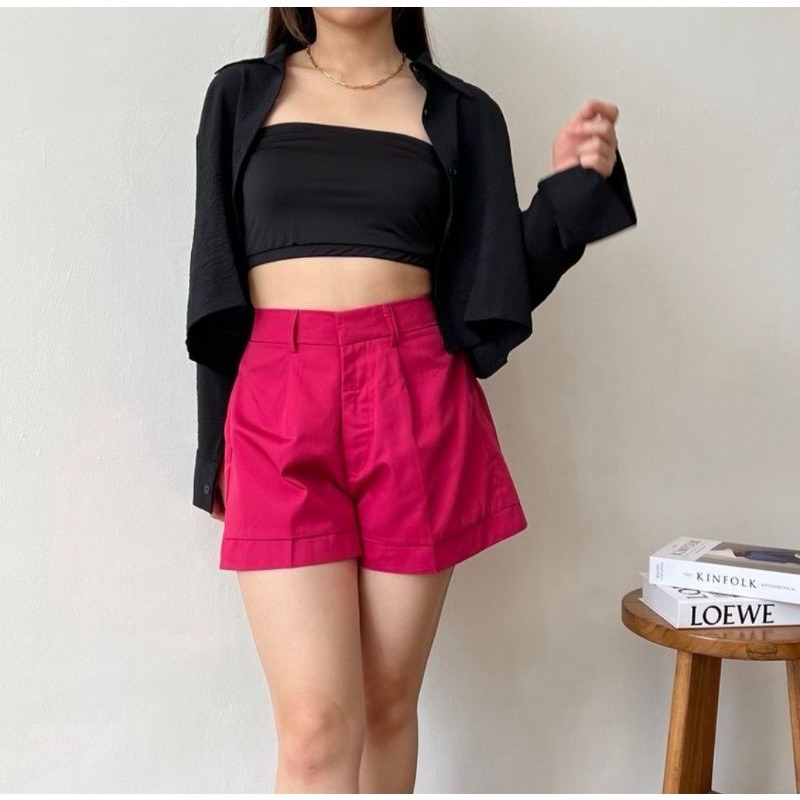 Hotpants Fuschia Short Pants Highwaist Celana Pendek
