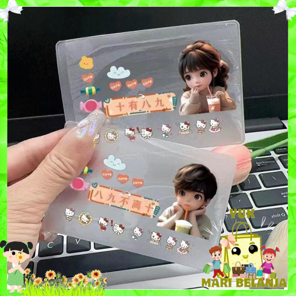 

YMB Sampul Pelindung Kartu Tanda Pengenal Karakter Cover Pelindung Kartu ATM SIM KTP Cover Kartu Doff Bahan PVC Anti Air Cover Pelindung Anti Gores Karakter Kartun Plastik Pelindung Kartu Nama Kartun Lucu