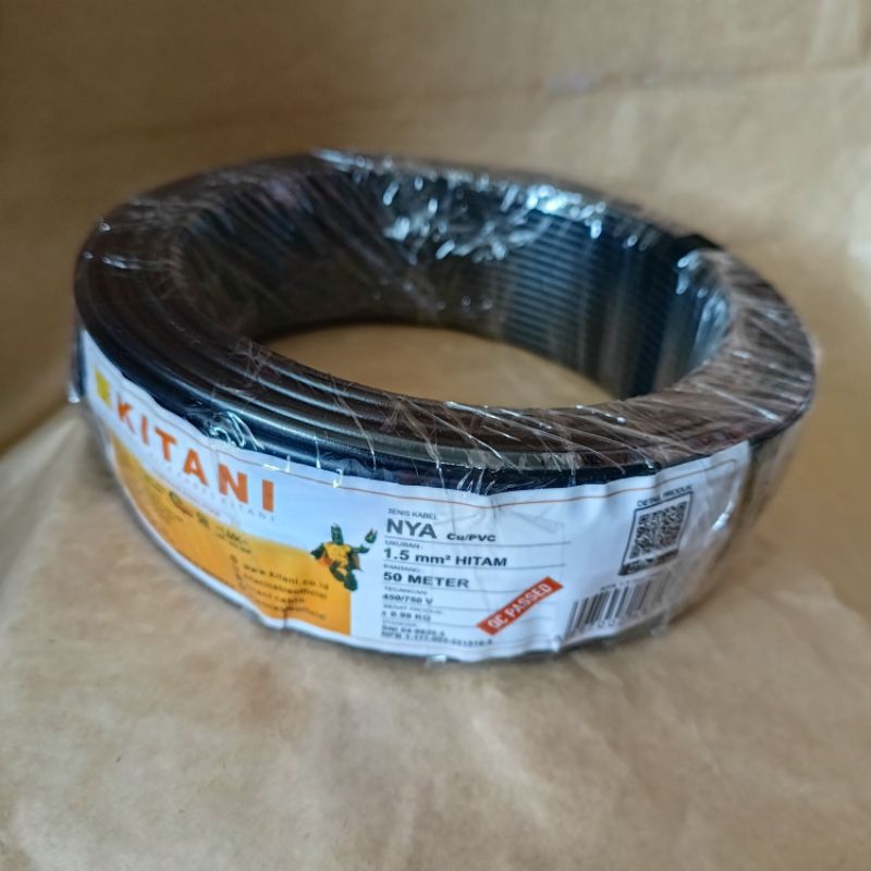 Kabel KITANI NYA Hitam 50meter 1x1,5