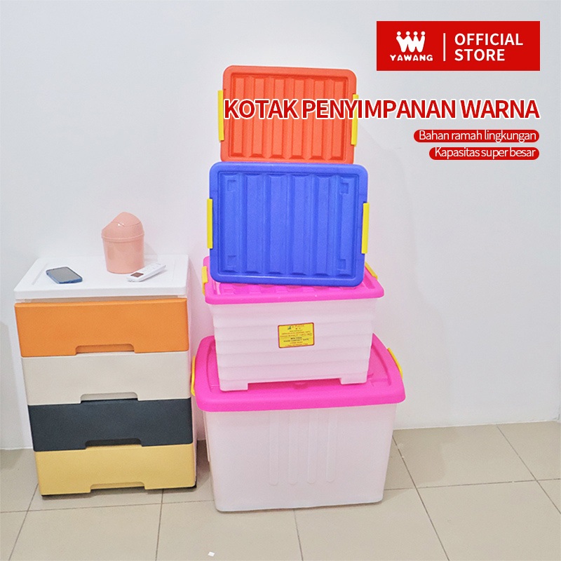 YAWANG Container Box Plastik 128 Liter Kotak Penyimpanan BESAR JUMBO MURAH 156 liter 95 liter 82 lit
