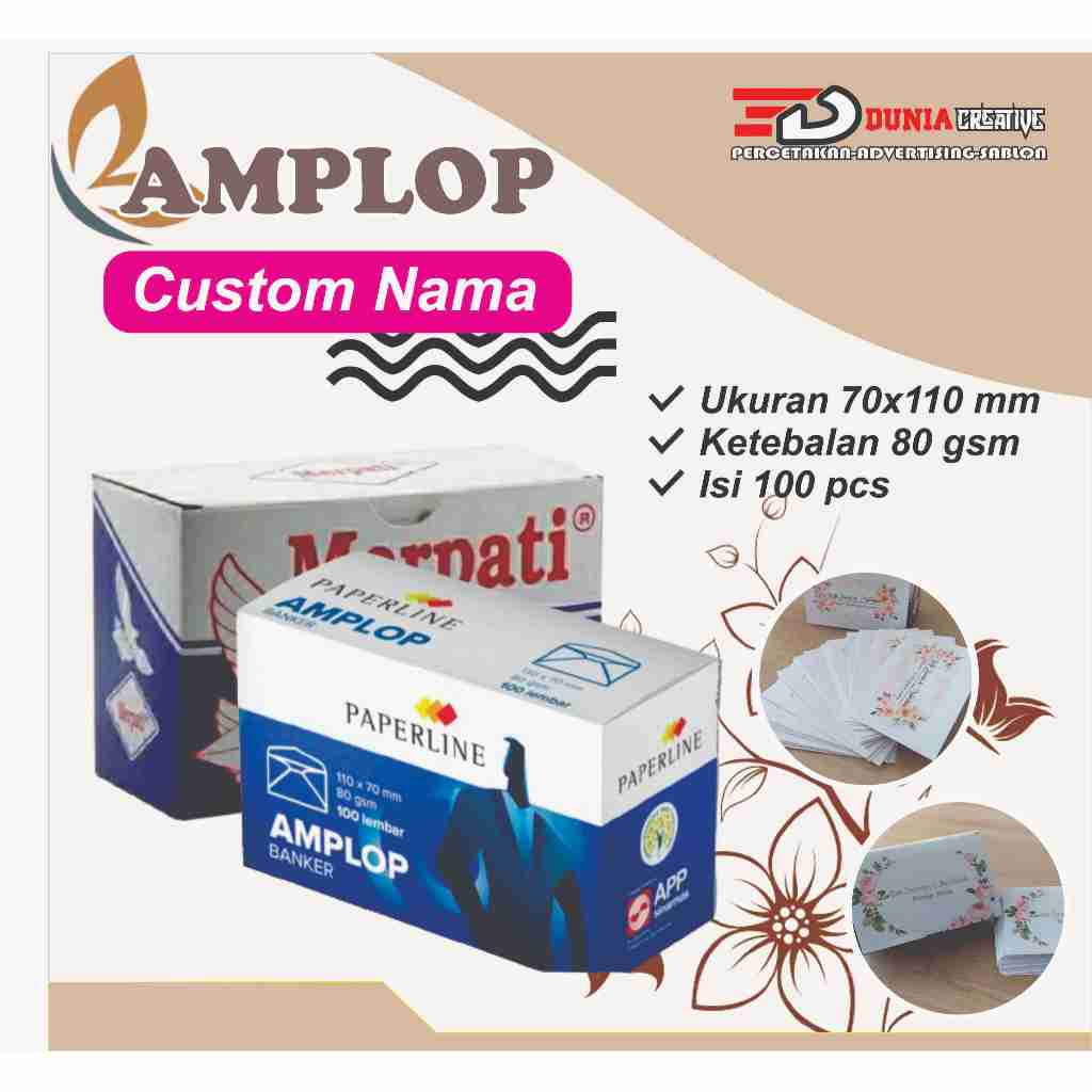 

[ISI 100] Amplop Kondangan/Amplop Buwuh Free Custom Nama Paling Murah
