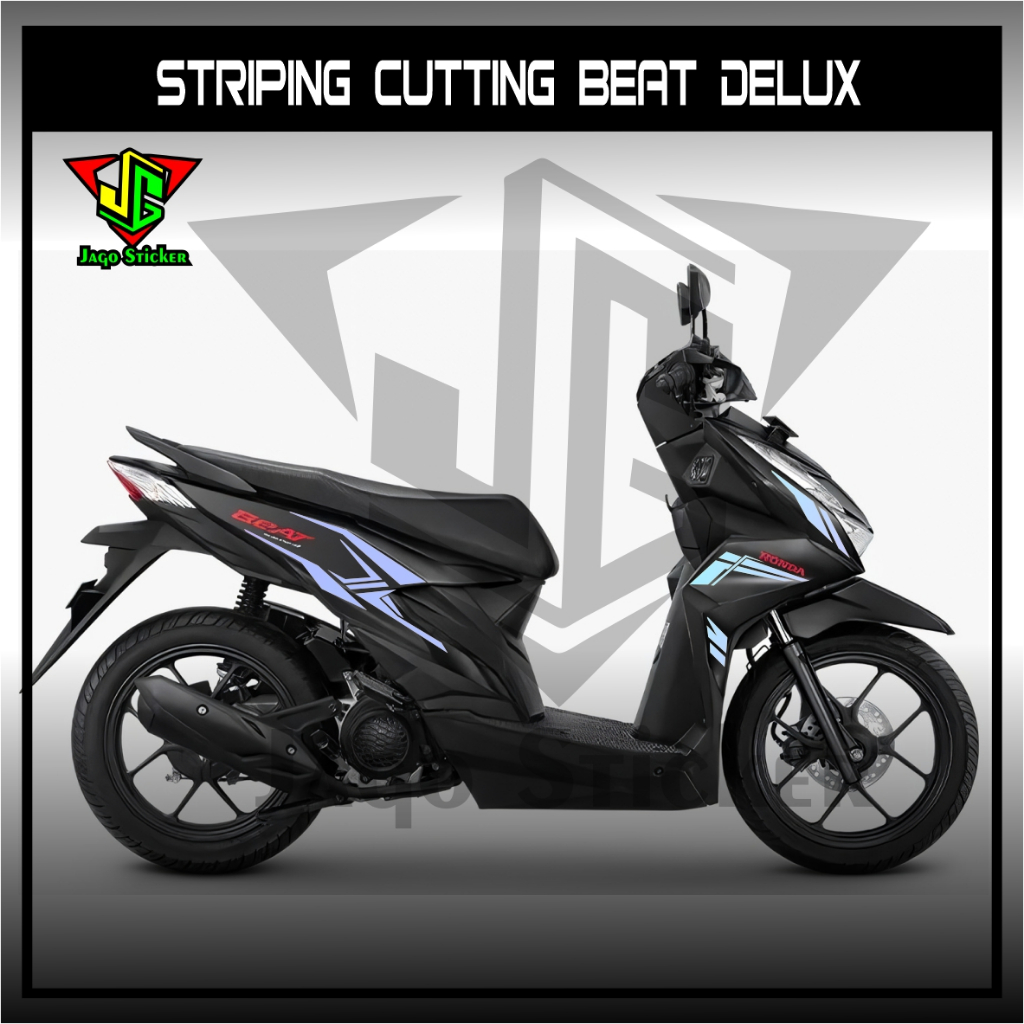 Cutting BEAT DELUXE STREET ISS - Stiker Variasi Beat Deluxe 2020 2024 Gold Miror Hologram / Cutting 