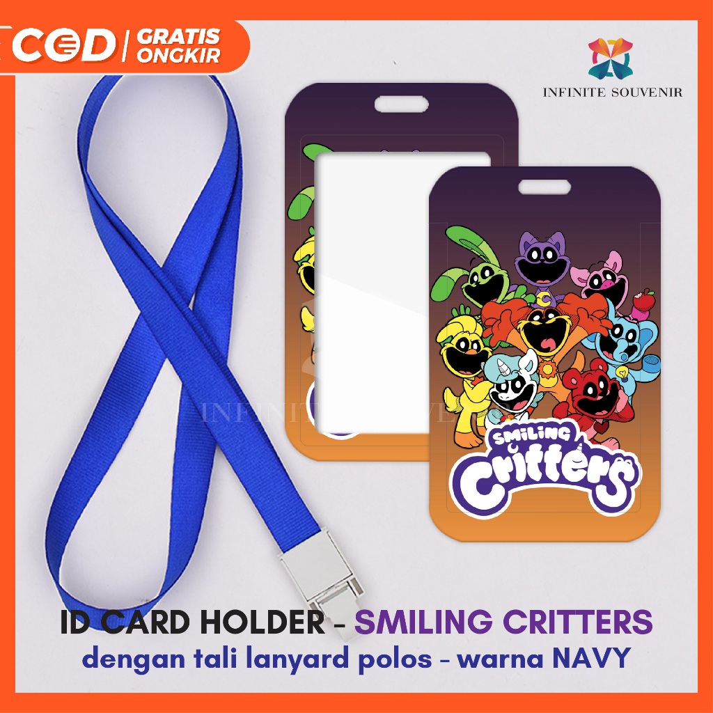 

(N008) NAME TAG KARAKTER SMILING CRITTERS / CATNAP / PICKY PIGGY / KICKIN CHICKEN DENGAN TALI GANTUNGAN JEPIT LEBAR 1.5CM / CARD HOLDER / NAME TAG ID CARD / ID CARD KARAKTER