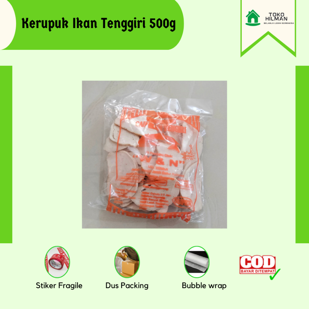 

✨Toko Hilman ✨Kerupuk Ikan Tenggiri WN Mentah Iris 500g Khas Madura