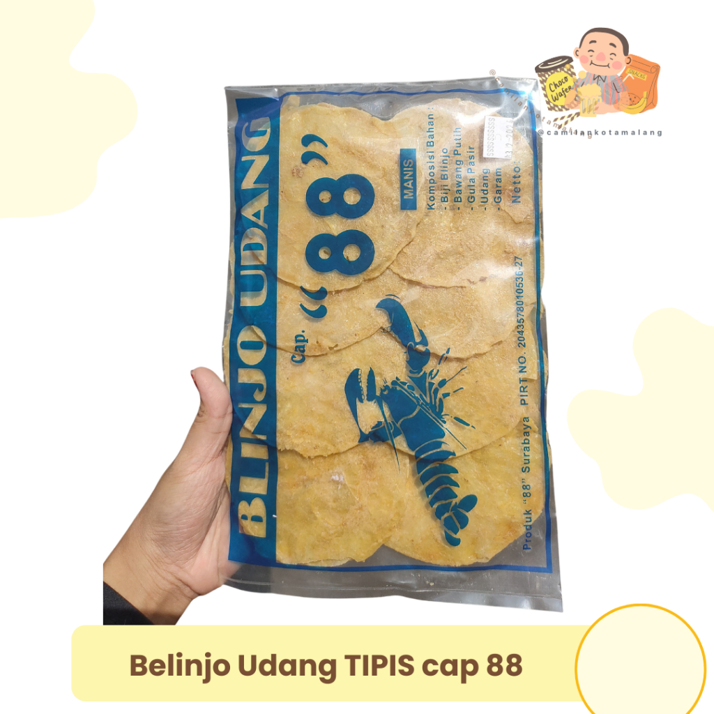 BELINJO UDANG CAP 88 KERIPIK BLINJO MENTAH 88 TIPIS